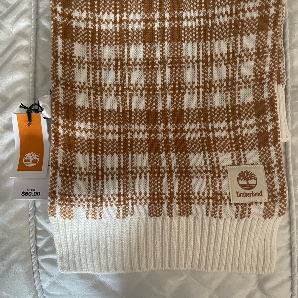 Timberland Brown and White Men's Scarf